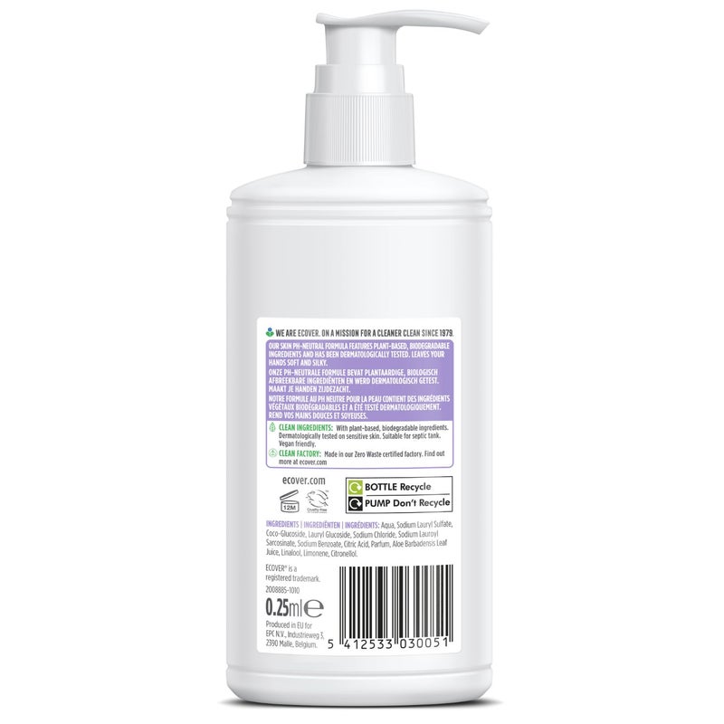 ecover Hand Soap Lavender and Aloe Vera Scent - 250 ml - Image 2